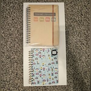 Set of Two Travel Spiral Notebooks - Travel Journal and Travel Floral Design
